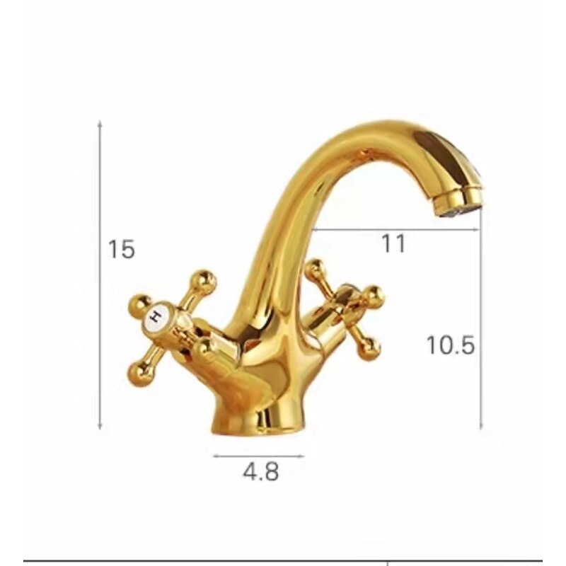 Antique Brass Bathroom Sink Faucet,Centerset  Two Handles One Hole Bath Taps with Hot and Cold Switch and Ceramic Valve4