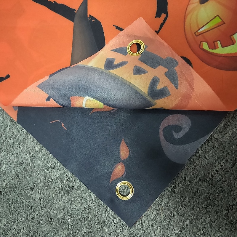 Halloween Bloody Bat Pumpkin Ghost Print Party Backdrop Hanging Banner Halloween Decor(250x49cm/98.4“*19.3“) Halloween Skeleton Decoration4