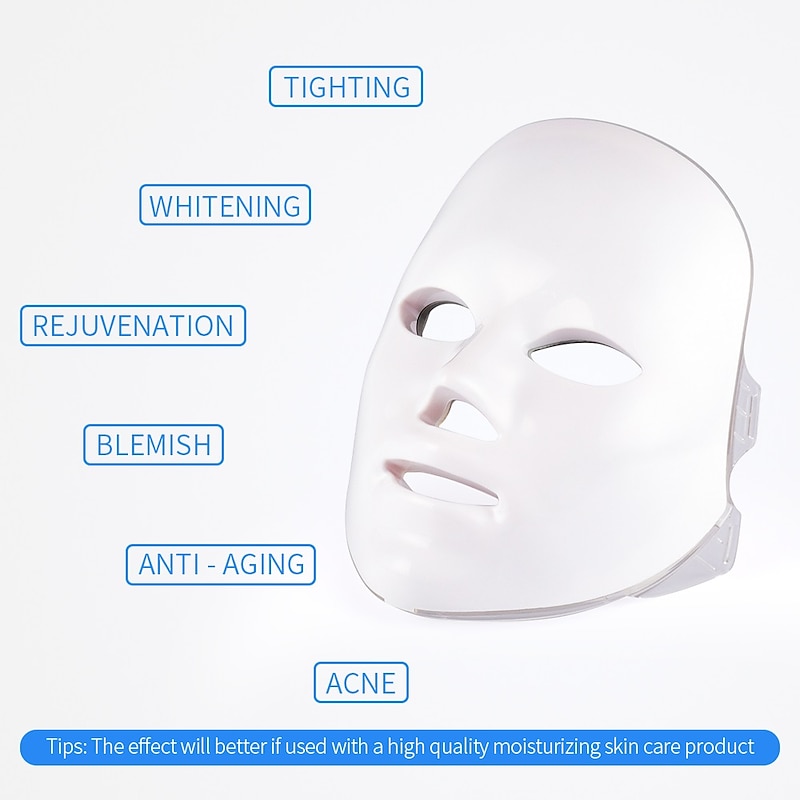 LED Facial Mask Beauty Skin Rejuvenation Photon Light 7 Colors Mask Therapy Wrinkle Acne Tighten Skin Tool Facial Machiner3