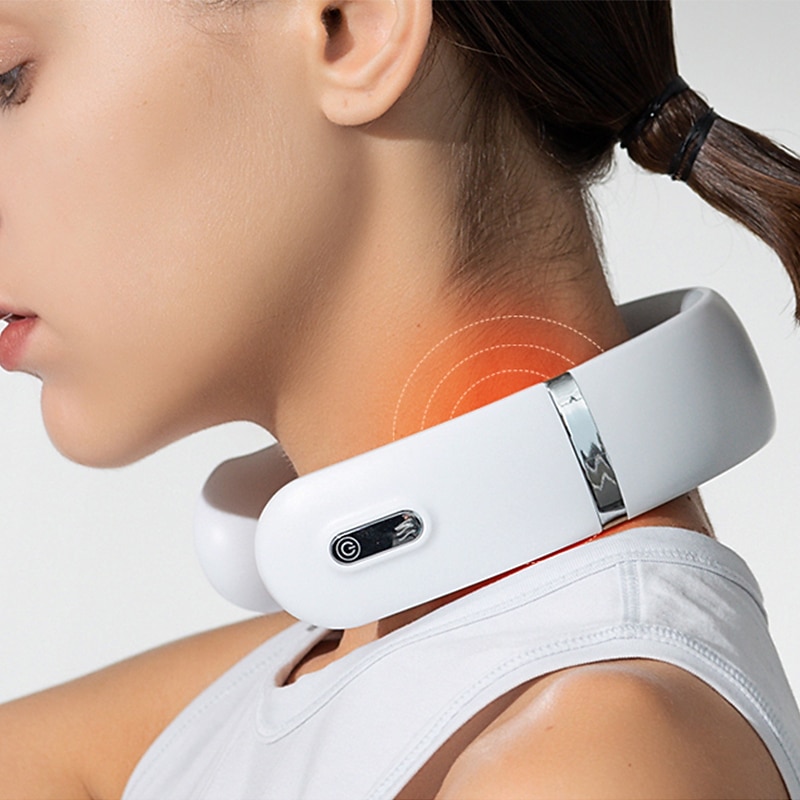 Electric Neck Massager Intelligent Pulse Massager Control Far Infrared Heating Pain Relief Health Care Physiotherapy Relaxation