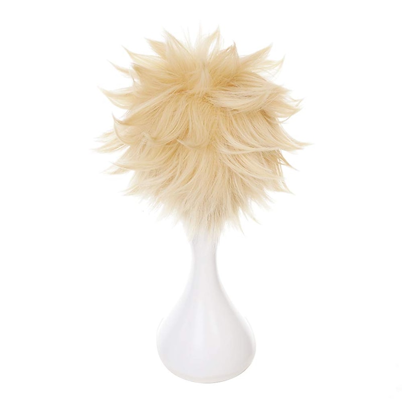 Cosplay Wig Wavy Middle Part Wig Blonde One Color Synthetic Hair Women's Blonde Halloween Wigs3