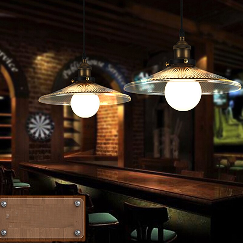 LED Pendant Lamp Glass Vintage Farmhouse E27 Light Vintage Ceiling Lamp Industrial Lamp Shade Lamp for Living Room, Living Room, Dining Room, Restaurant, Cafe 110-240V4