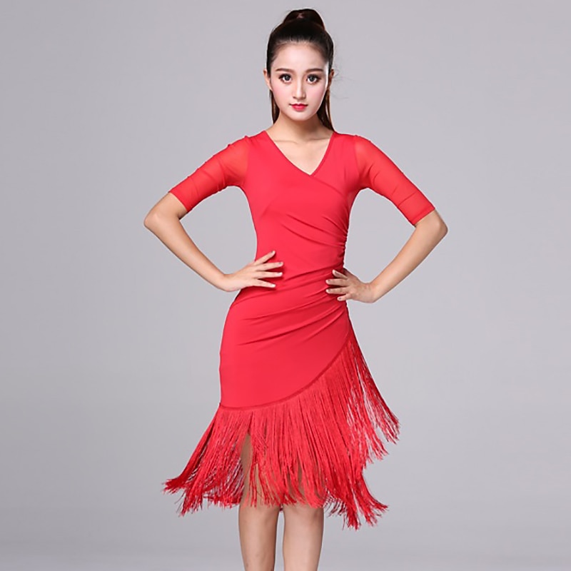 Activewear Dress Printing Tassel Solid Women's Training Performance Half Sleeve High Milk Fiber2