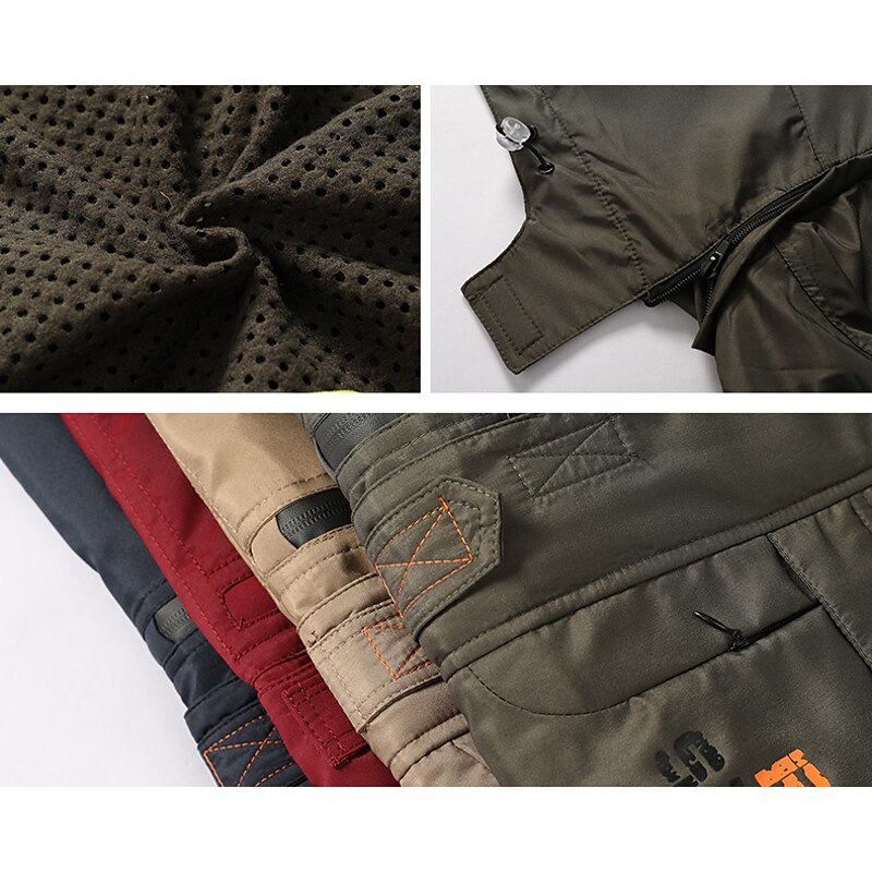 Men's Winter Jacket Winter Coat Jacket Outdoor Street Breathable Pocket Full Zip Fall Plain Sporty Casual Hoodie Regular Regular Fit Navy Blue Green Khaki Jacket4