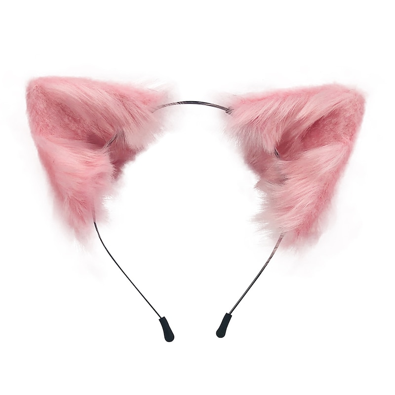 Hair Substitute Hand Made Simulated Animal Ear Hair Hoop Cat Ear Animation Character Lovely Plush  Carnival Lolita Headdress2