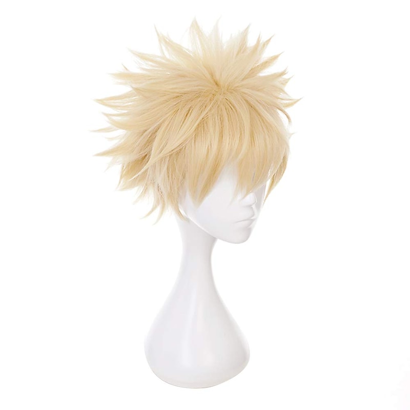 Cosplay Wig Wavy Middle Part Wig Blonde One Color Synthetic Hair Women's Blonde Halloween Wigs