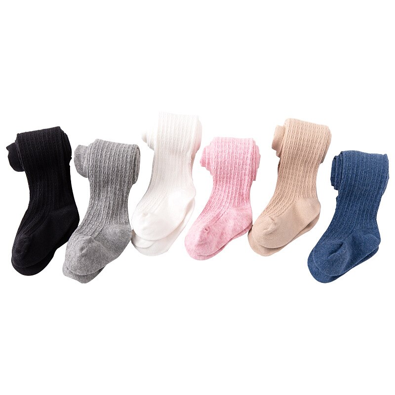 Kid's Girls' Tights Skin powder Black White Solid Color Elastic Waist Spring &  Fall Preppy Style 2-8 Years3