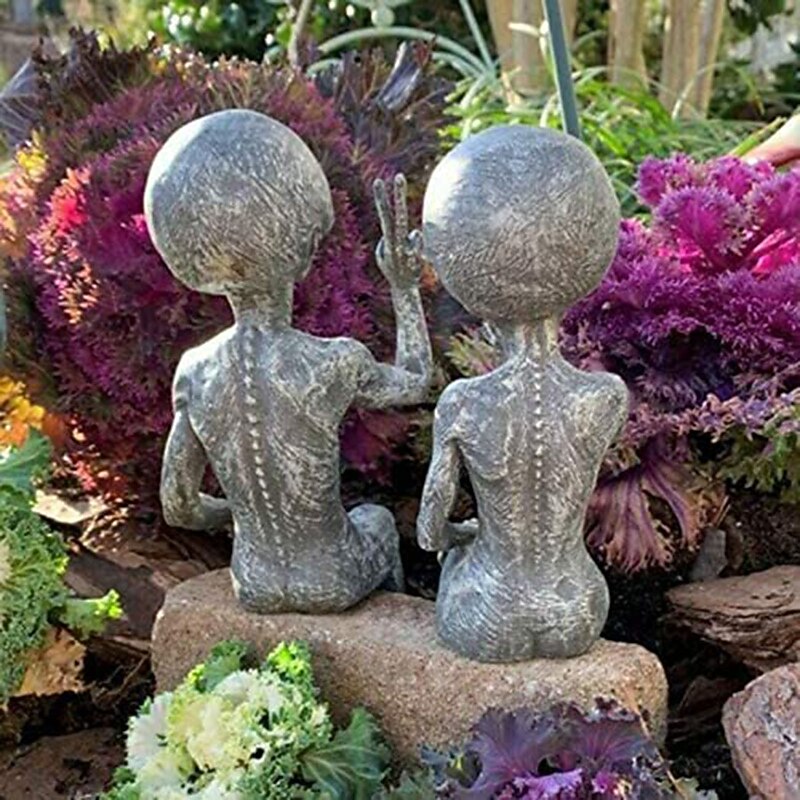 Garden Decoration Outer Space Alien Statue Martians Garden Figurine Set Garden Decoration Outdoor Jardineria Decoracion4