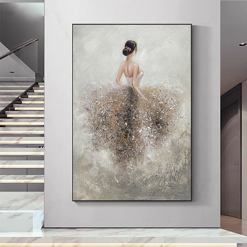 Oil Painting Handmade Hand Painted Wall Art Modern Wear Wedding Dress Women Picture Home Decoration Decor Rolled Canvas No Frame Unstretched