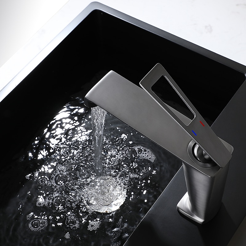 Bathroom Faucet Farmhouse Single Handle Lavatory Basin Vanity Sink Faucet Chrome/Black/Grey/Gold Available3