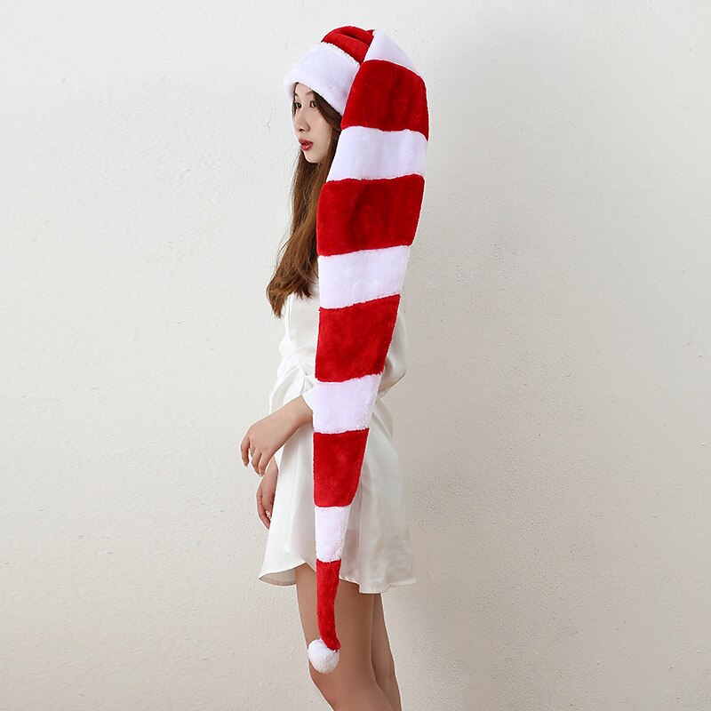 Christmas Decorative Supplies 1.3m Extra Long Adult Christmas Hat Plush Christmas Hat Christmas Party Party Decoration for Christmas Gifts2