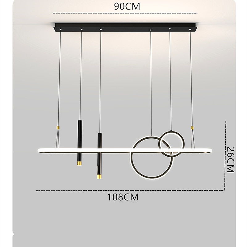 1-Light 108 cm LED Pendant Light Circle Design Single Design Metal Modern Style Stylish Painted Finishes Office Dining Room Living Room Lights 110-240V3