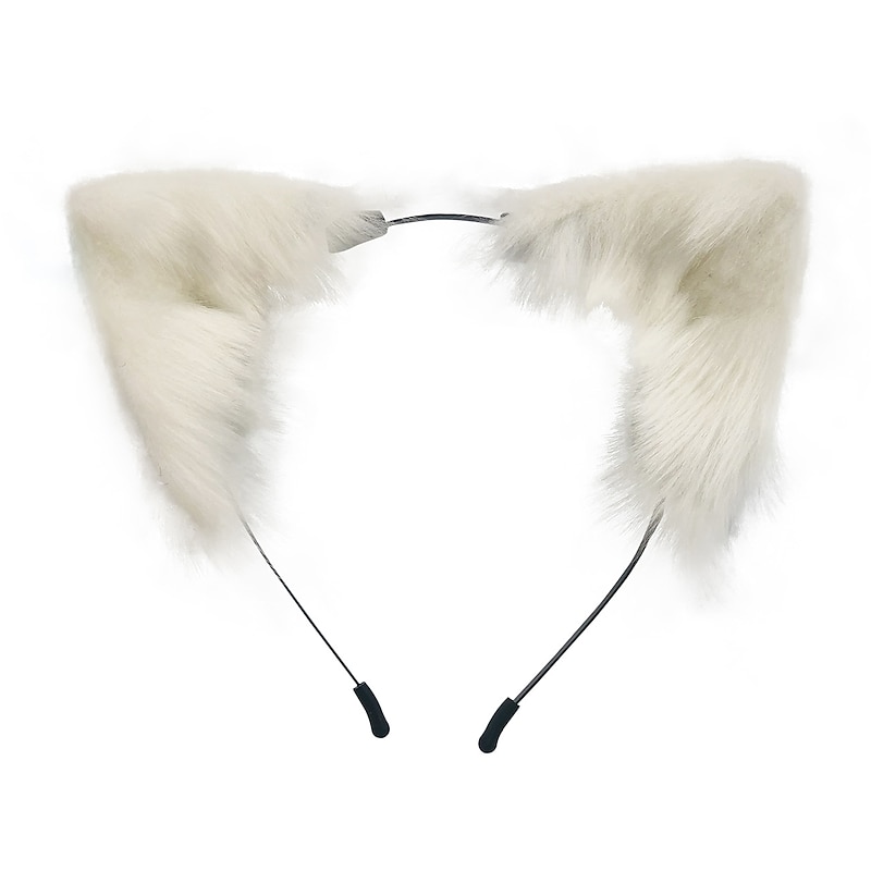 Hair Substitute Hand Made Simulated Animal Ear Hair Hoop Cat Ear Animation Character Lovely Plush  Carnival Lolita Headdress