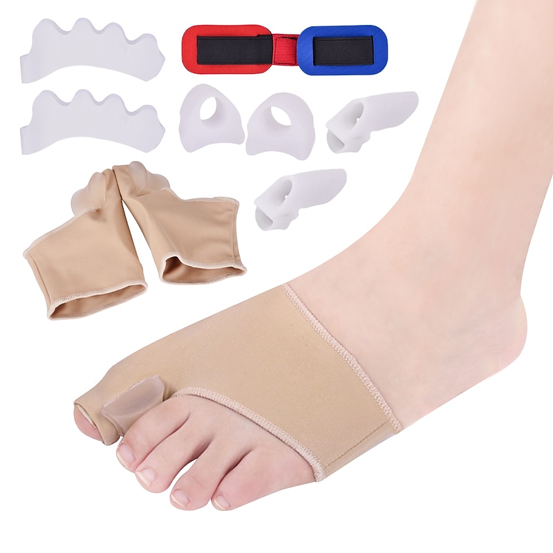 9 Piecse Soft Silicone Gel Toe Separator Hallux Valgus Bunion Spacers 0verlapping Toes Corrector Bunion Corrector Orthotics Pain Relief Foot Care3