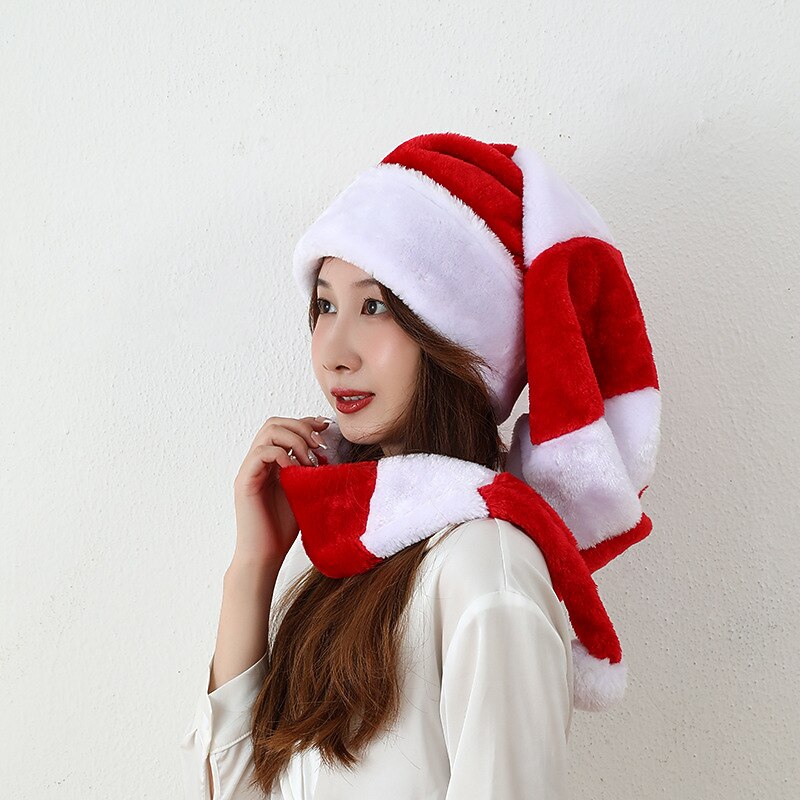 Christmas Decorative Supplies 1.3m Extra Long Adult Christmas Hat Plush Christmas Hat Christmas Party Party Decoration for Christmas Gifts4