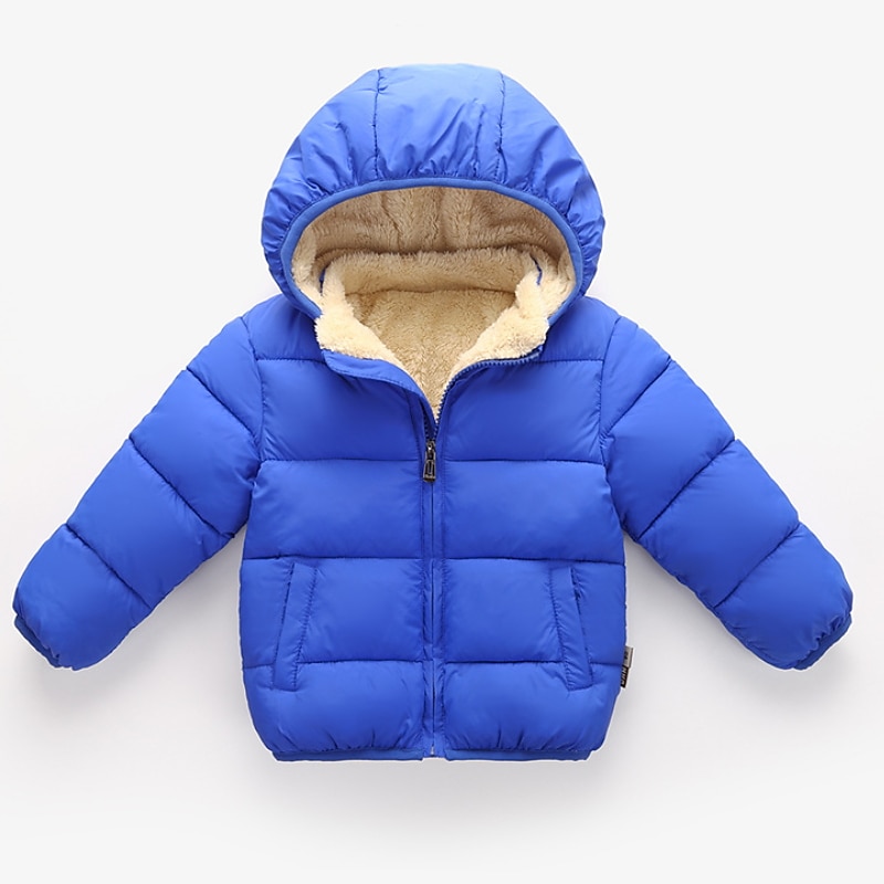 Unisex 3D Plain Coat Down Coat Puffer Jacket Long Sleeve Fall Winter Active Cool Kids 3-10 Years Regular Fit