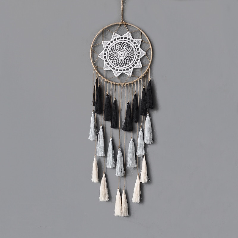 Bohemian tassel dream catcher large circle lace Home Decoration pendant friend gift4