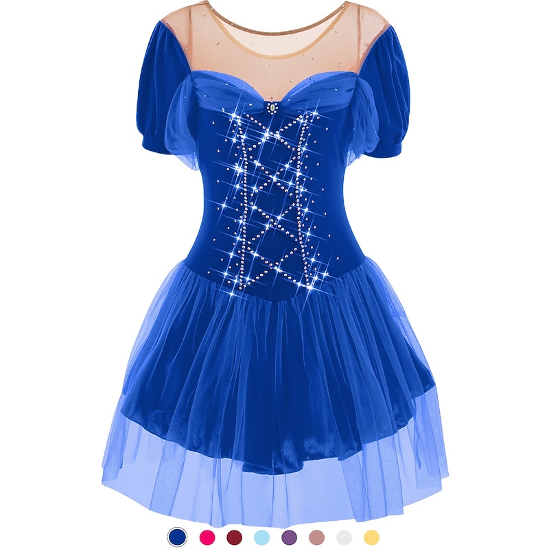 Figure Skating Dress Women's Girls' Ice Skating Dress Outfits milk white Dark red Yellow & Yellow Spandex High Elasticity Competition Skating Wear Ice Skating Figure Skating