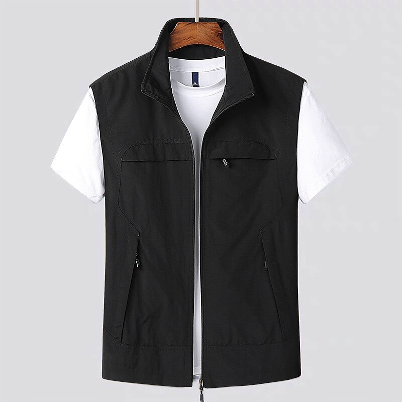 Men's Vest Gilet Fishing Vest Hiking Vest Sleeveless Vest Gilet Jacket Outdoor Street Daily Going out Streetwear Casual Spring Fall Pocket Polyester Nylon Breathable Plain Zipper Stand Collar Regular2
