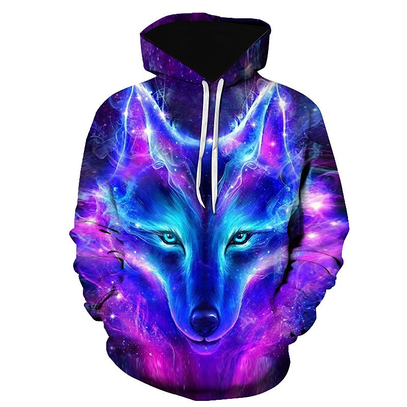 Men's Wolf Animal Patterned Hoodie Hoodies Sweatshirt Vintage Designer Long Sleeve Hooded WY-0325 WY-0326 Designer3