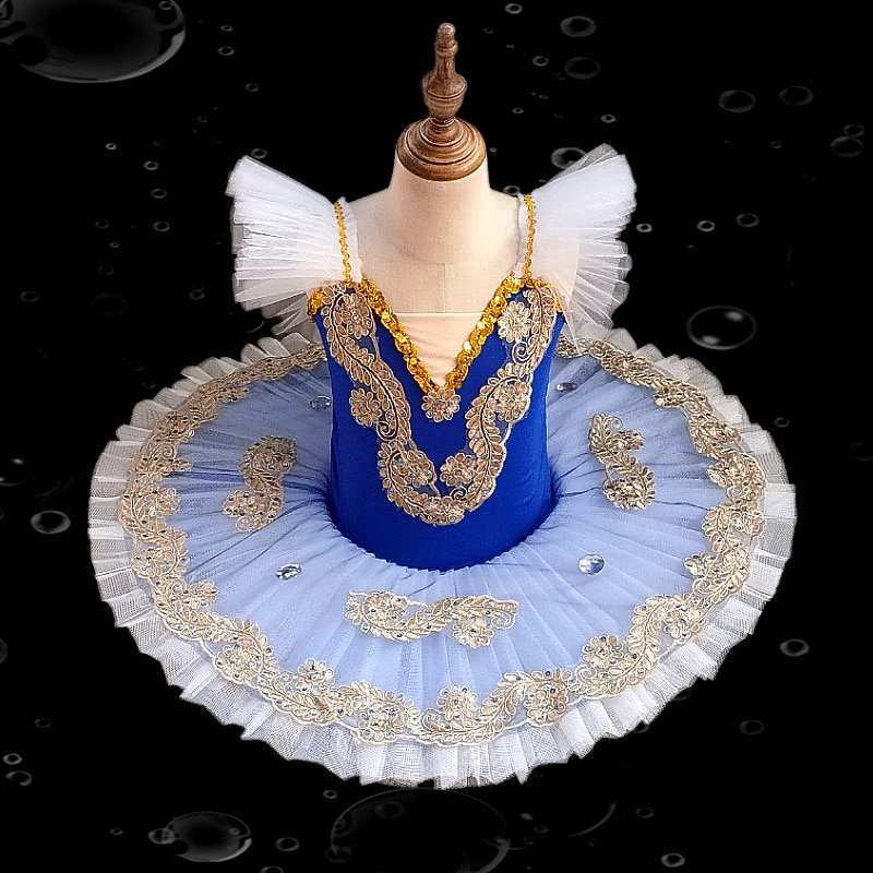 Kids' Dancewear Ballet Tutu Dress Dress Rhinestone Lace Embroidery Girls' Performance Training Cap Sleeve High Mesh Spandex3