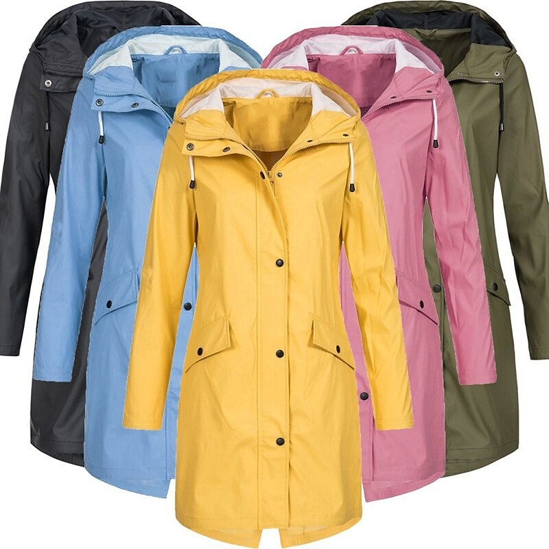 Oversized Women's Hoodie Jacket Hiking Jacket Windbreaker Zip Up Hoodie Outdoor Windproof Ultra Light UV Protection Quick Dry Outerwear Coat Parka Camping Hunting Fishing Pink Blue Yellow Green2