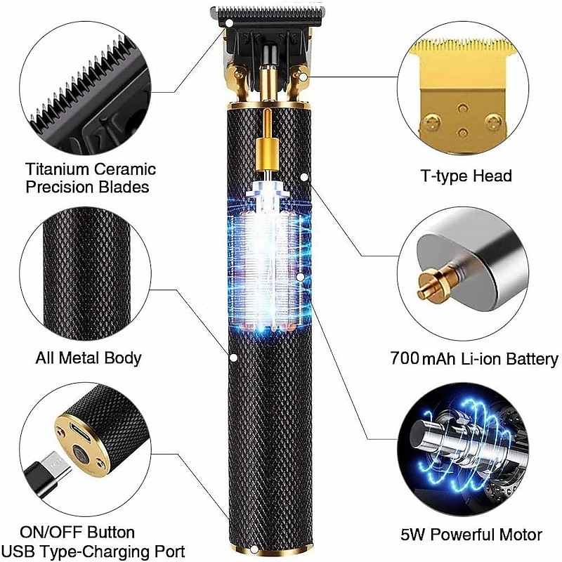 Professional Hair Clippers Men's Hair Clippers Men's Electric Hair Trimmer Men's Hair Trimmer with 4 Distance Combs Limited Distance USB Rechargeable2