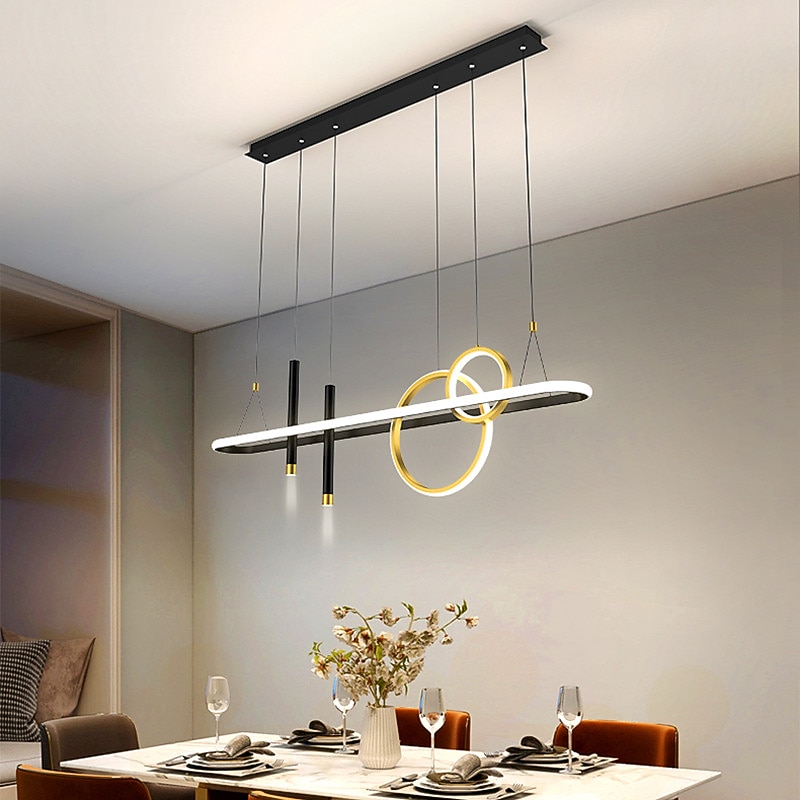 1-Light 108 cm LED Pendant Light Circle Design Single Design Metal Modern Style Stylish Painted Finishes Office Dining Room Living Room Lights 110-240V