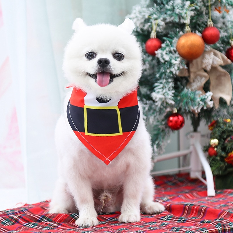 Dog Cat Christmas Costume Christmas gifts for pets Bandanas Christmas Outfit Gentle Soft Comfortable Christmas Dailywear Casual Daily Festival Dog Clothing for Husky Border Collie Bulldog Shiba Inu3