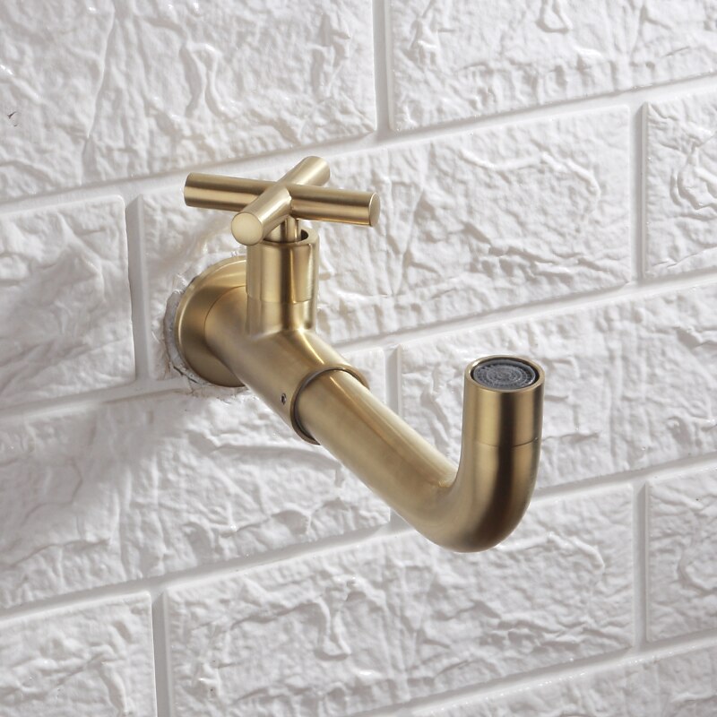 Bathroom Sink Faucet,Rotatable Wall Mount Industrial Style Single Handle One Hole Bath Taps with Cold Water Only3