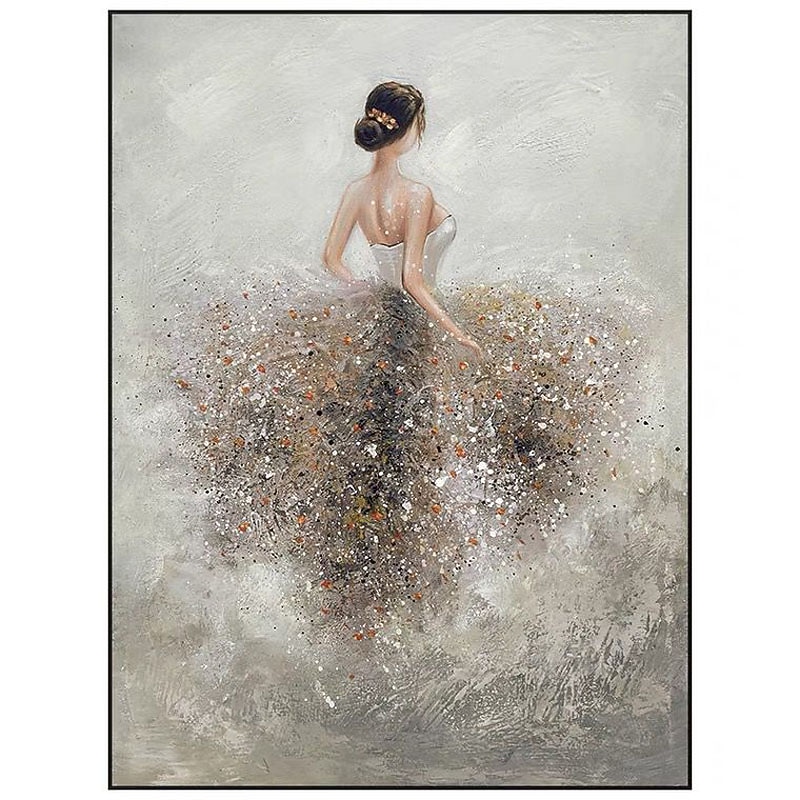 Oil Painting Handmade Hand Painted Wall Art Modern Wear Wedding Dress Women Picture Home Decoration Decor Rolled Canvas No Frame Unstretched3