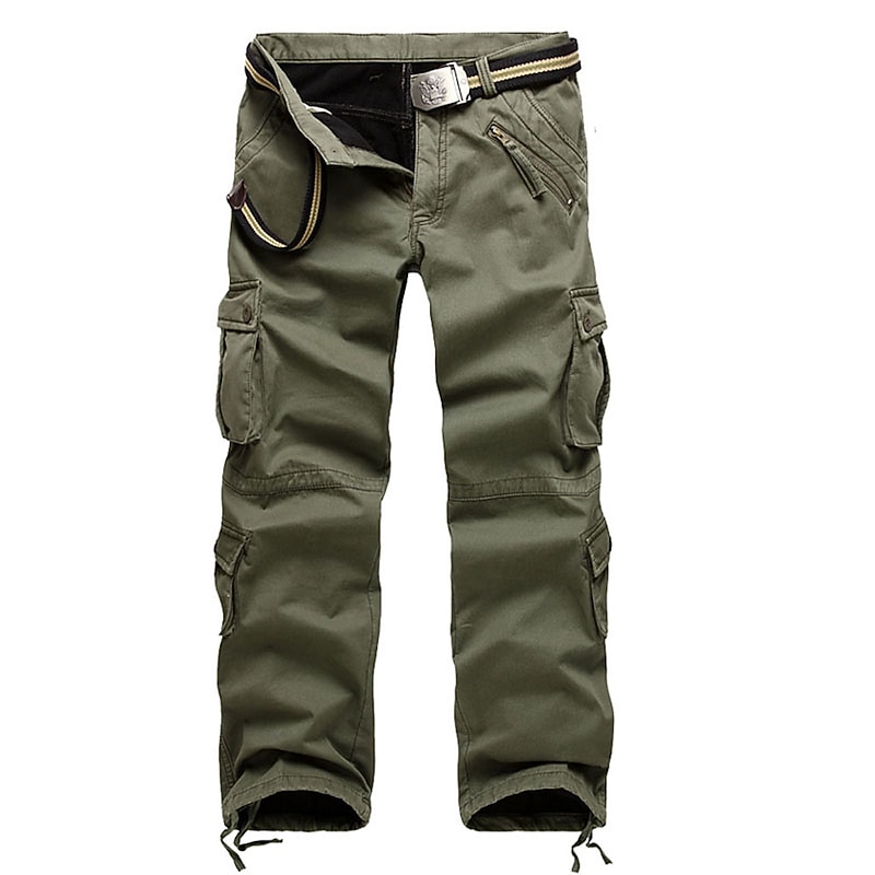 Men's Cargo Pants Fleece Lined Pants Winter Outdoor Loose Fit Thermal Warm Comfortable Bottoms Black Army Green Cotton Fishing Climbing Beach 28 29 30 31 32