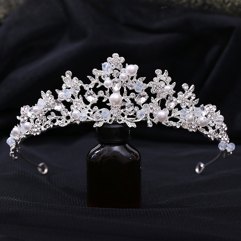 Crown Tiaras Headbands Headpiece Imitation Pearl Rhinestone Wedding Party / Evening Retro Sweet With Faux Pearl Crystal / Rhinestone Headpiece Headwear dress to impress4
