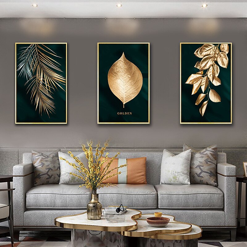 Wall Art Canvas Prints Painting Artwork Picture Floral Botanical Gold Home Decoration Dcor Rolled Canvas No Frame Unframed Unstretched3