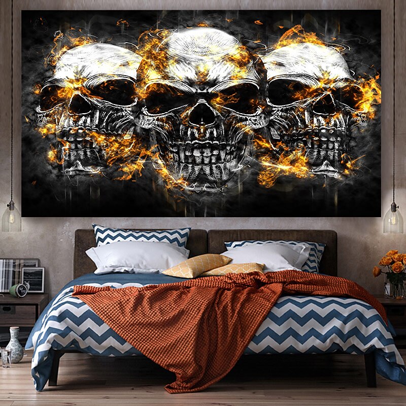 Halloween Skeleton Wall Tapestry Art Decor Blanket Curtain Hanging Home Bedroom Living Room Decoration Psychedelic Haunted Scary Pumpkin Skull Bat Castle Grim Reaper4