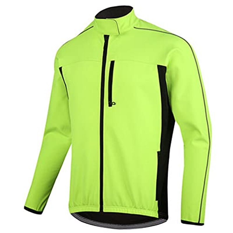 Men's Windbreaker Cycling Jersey Cycling Jacket Winter Thermal Warm High Visibility Reflective Waterproof Bike Jacket Windbreaker Mountain Bike MTB Road Bike Cycling City Bike Cycling fluorescent2