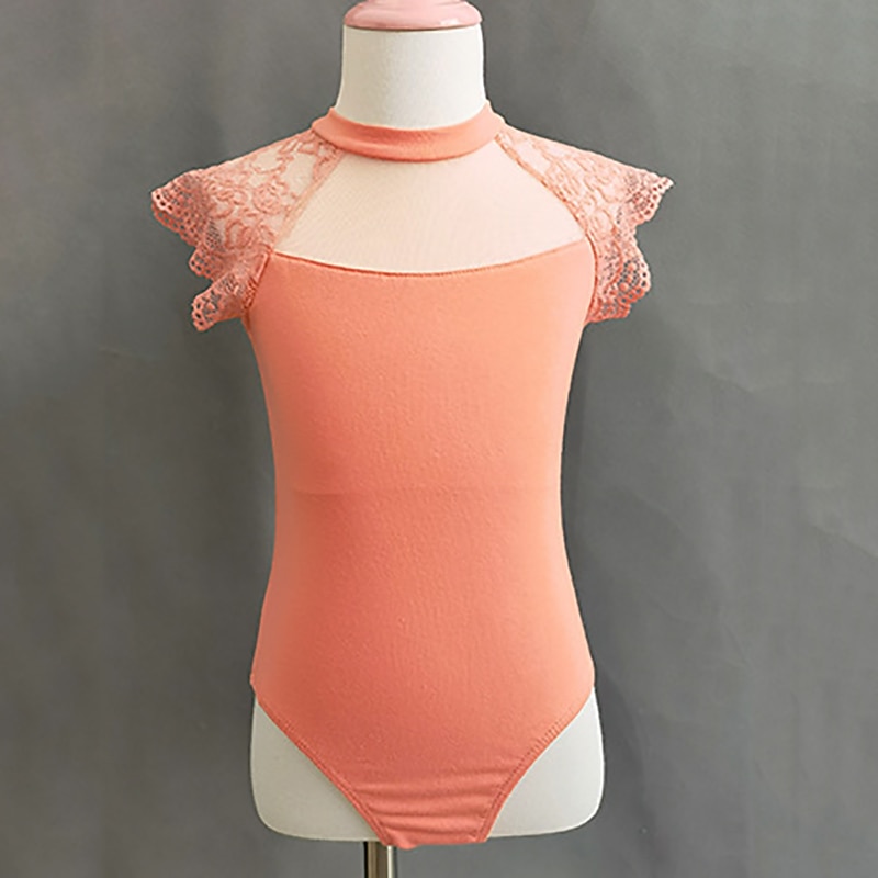 Kids' Dancewear Ballet Leotard / Onesie Lace Solid Splicing Girls' Training Performance Cap Sleeve High Spandex Lace - Main Image