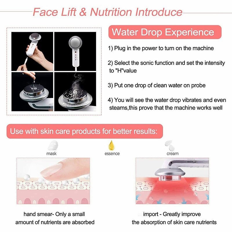 3-IN-1 Ultrasonic Cavitation Machine EMS Fat Burner Infrared Therapy Body Slimming Massager Cellulite Weight Loss Skin Tighten Handheld Beauty Cellulite Massager Device for Belly Waist Arm Leg Hip 8