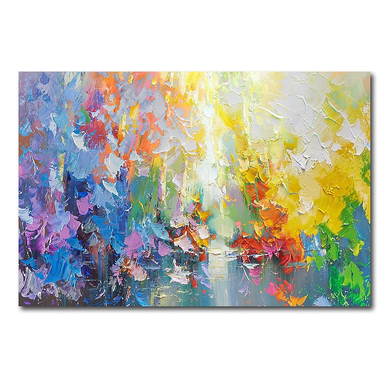 Oil Painting Handmade Hand Painted Wall Art Abstract Lake SceneryYellow Landscape Home Decoration Decor Rolled Canvas No Frame Unstretched3