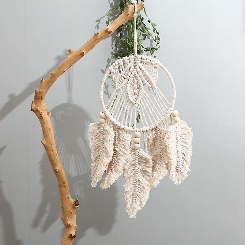 Boho Dream Catcher Handmade Gift Wall Hanging Decor Art Ornament Crafts Woven Macrame For Kids Bedroom Wedding Festival 20*42cm