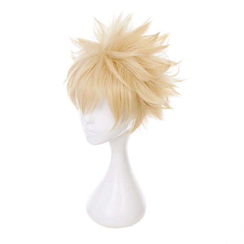 Cosplay Wig Wavy Middle Part Wig Blonde One Color Synthetic Hair Women's Blonde Halloween Wigs2