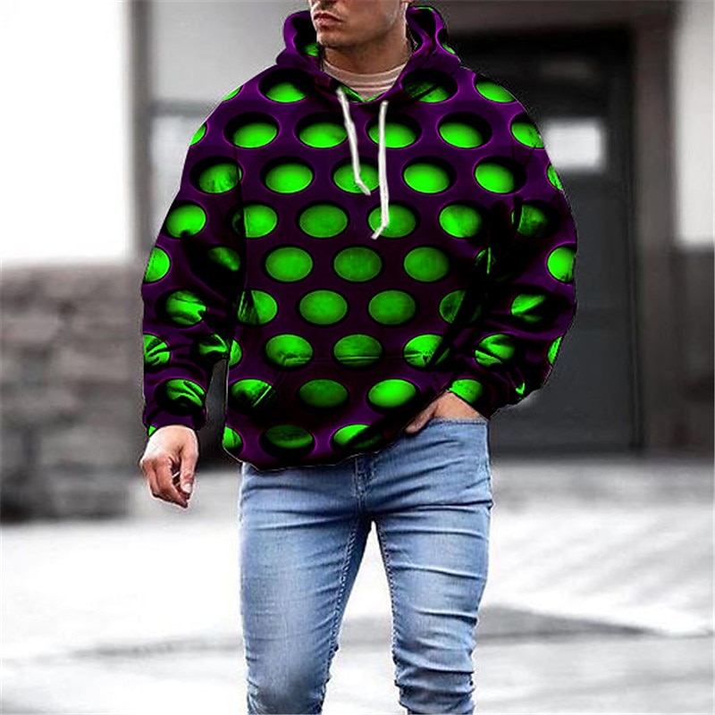 Men's Geometric 3D Hoodie Hoodies Sweatshirt Designer Basic Long Sleeve Hooded Red Blue Fall Designer4
