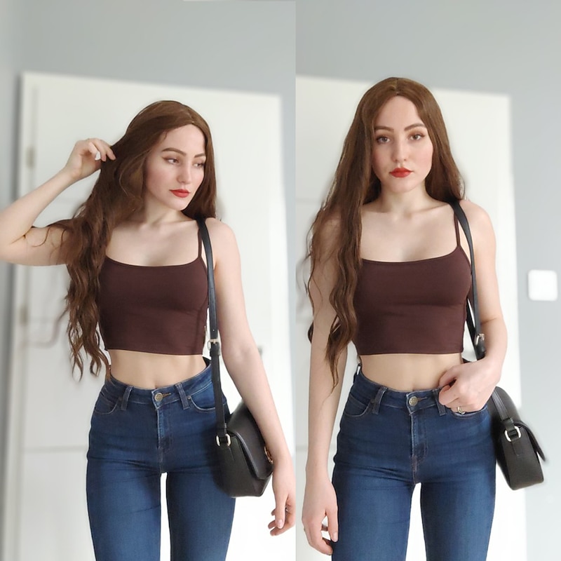 Synthetic Wig Loose Wave Tight Curl Middle Part Wig Very Long Dark Brown Synthetic Hair Women's Fashionable Design Soft New Arrival Dark Brown2