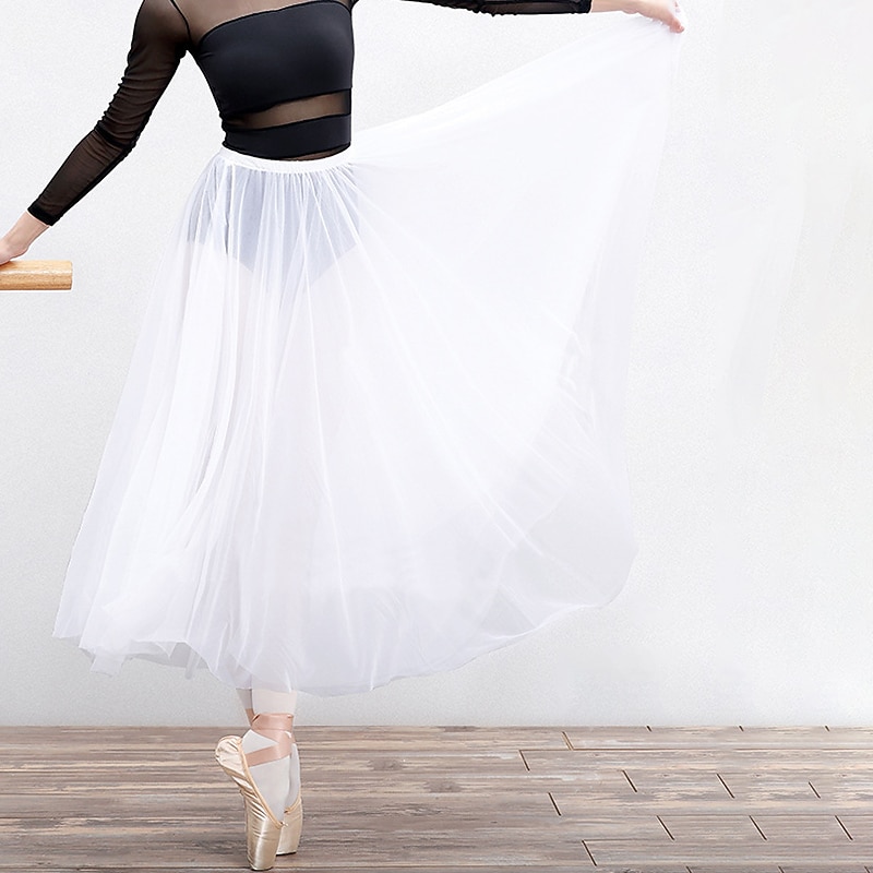 Breathable Ballet Skirts Solid Tulle Women's Training Performance High Tulle3