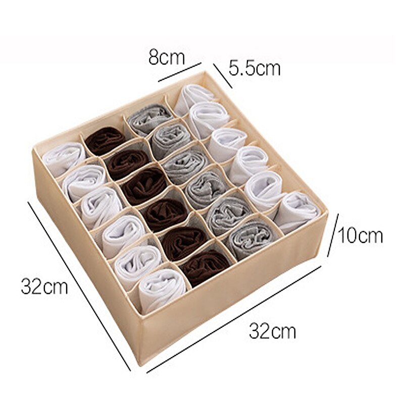 Underwear Bra Storage Box Household Korean Cloth Oxford Cloth Covered Bra Socks Storage 32X32X10cm4