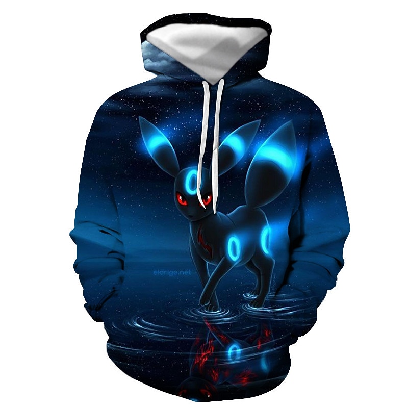 Men's Graphic Fox Hoodie Hoodies Sweatshirt Streetwear Casual Long Sleeve Hooded Casual Daily Royal Blue Blue Print Spring &  Fall Designer3