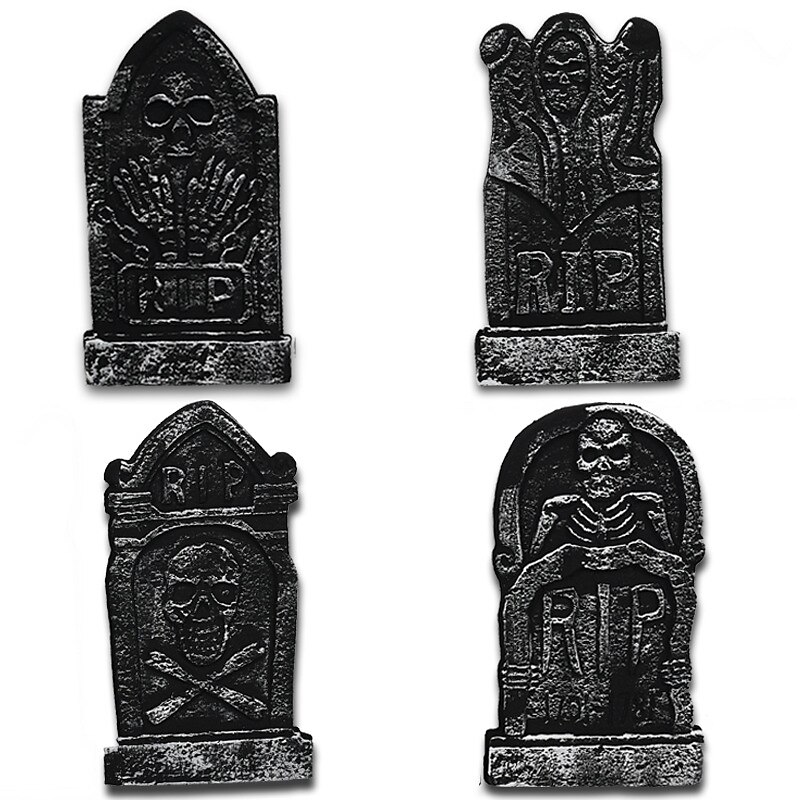 Solid Foam Gravestone Halloween Prop Bar Haunted House Secret Room Decoration 4pcs2