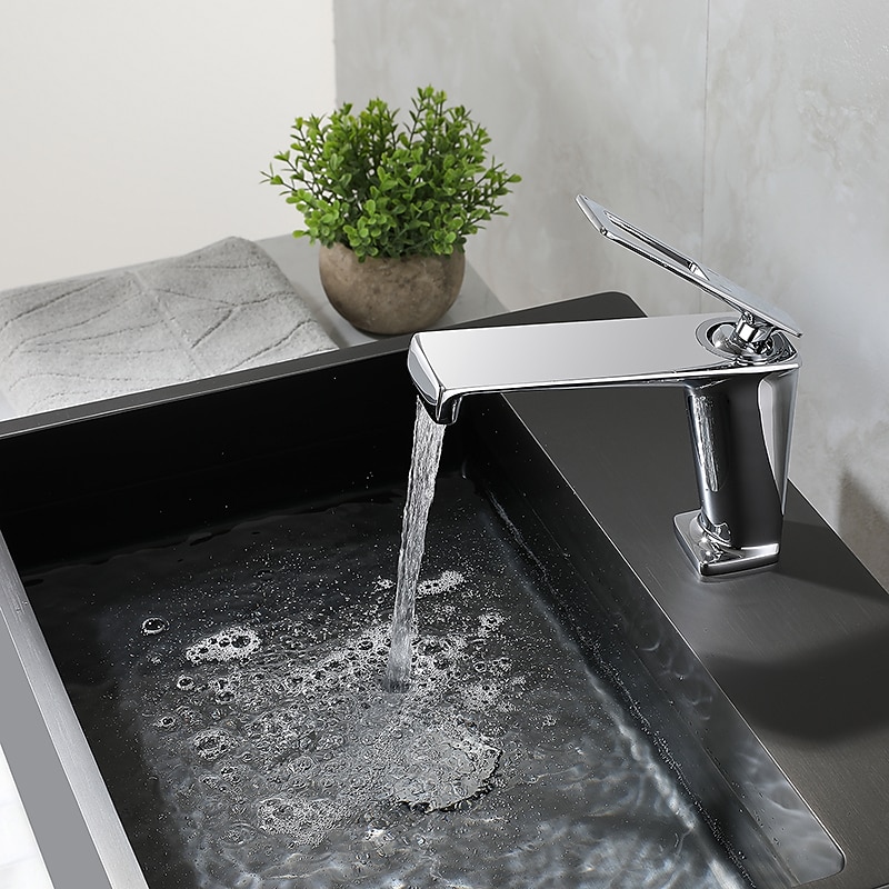 Bathroom Faucet Farmhouse Single Handle Lavatory Basin Vanity Sink Faucet Chrome/Black/Grey/Gold Available4