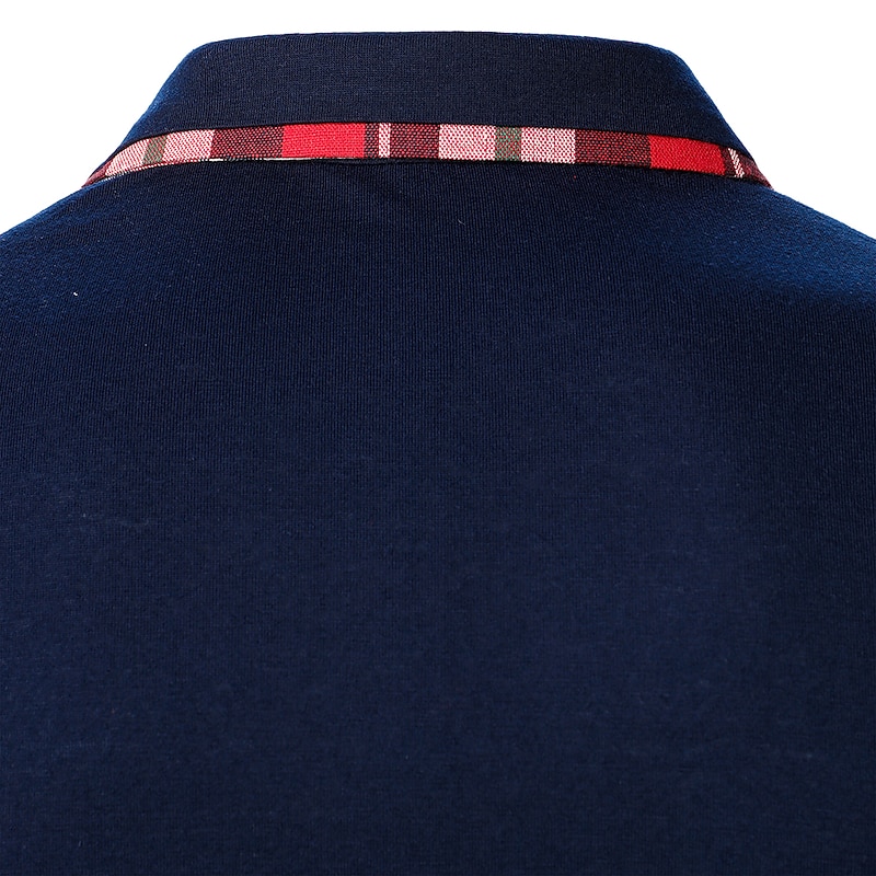 Men's Button Up Shirt Polo Shirt Business Casual Polo Collar Classic Long Sleeve Business Work Solid Color Plain Button Front Fall & Winter Regular Fit Black White Navy Blue Button Up Shirt4