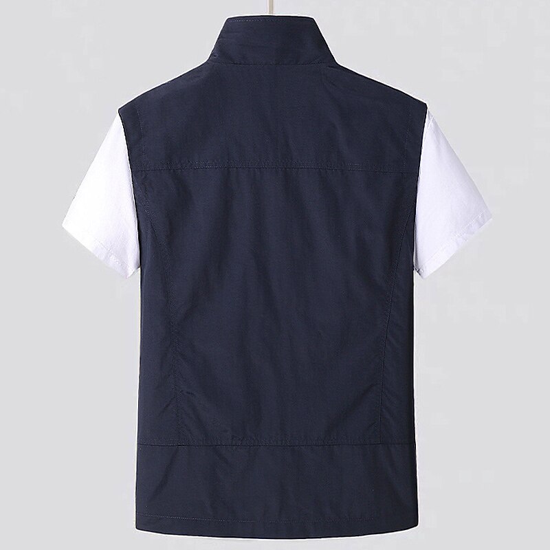 Men's Vest Gilet Fishing Vest Hiking Vest Sleeveless Vest Gilet Jacket Outdoor Street Daily Going out Streetwear Casual Spring Fall Pocket Polyester Nylon Breathable Plain Zipper Stand Collar Regular3